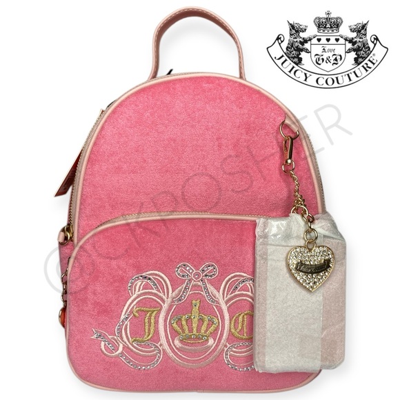 Juicy Couture Exclusive Pink Lemonade “Lovers Club” Terry Backpack ? Bling